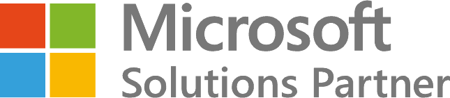 Microsoft Solutions Partner logo showing the four-color window (red, green, blue, yellow) alongside gray text reading "Microsoft Solutions Partner"